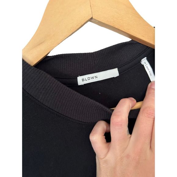 BLDWN Abbot Dress Black Sleeveless Cozy Maxi Dress Crewneck Cotton Slits Size XS - Picture 6 of 11